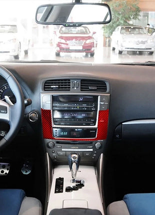 Red Carbon Fiber GPS Navigation Panel Trim For LEXUS IS250 300 350 2006-2012