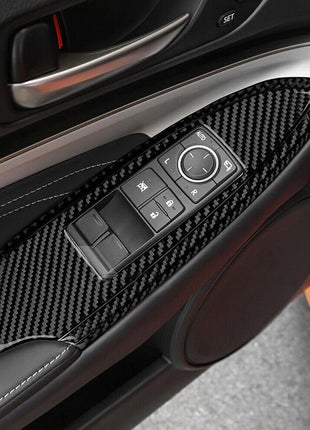 Carbon Fiber Door Window Control Cover Trim For Lexus RC300 350 200T 2015-2020