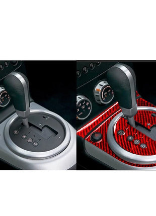1Set Red Carbon Fiber Inner Gear Shift Panel Trim Cover For Nissan 350Z 2006-09