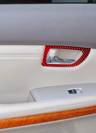 Red Carbon Fiber Rear Door Handle Trim For LEXUS RX330 2004-06 RX350 2006-2009