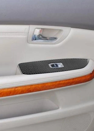 4Pcs Carbon Fiber Window Lift Control Cover Trim For LEXUS RX330 RX350 2004-2009