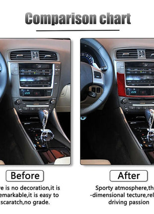 Red Carbon Fiber GPS Navigation Panel Trim For LEXUS IS250 300 350 2006-2012