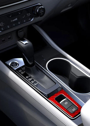 Red Carbon Fiber Parking Button Inner Frame Cover Trim For Nissan Altima 2019-22