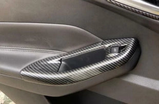 Carbon Fiber 4PCS Window Lift Panel Switch Cover Trim 2012-2018 For Ford Focus