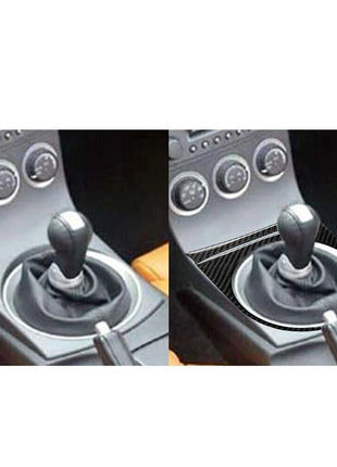 2Pcs Carbon Fiber Gear Shift Panel Frame Cover Trim For Nissan 350Z 2003-2009