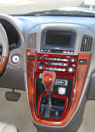 Red Carbon Fiber Interior Central Console Cover Trim For Lexus RX300 1998-2003