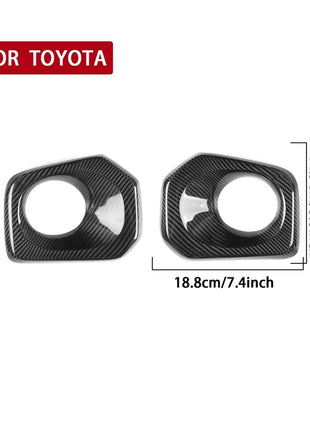 Real Dry Carbon Fiber Front Bumper Fog Light Lamp Cover For Toyota Tacoma 16-20