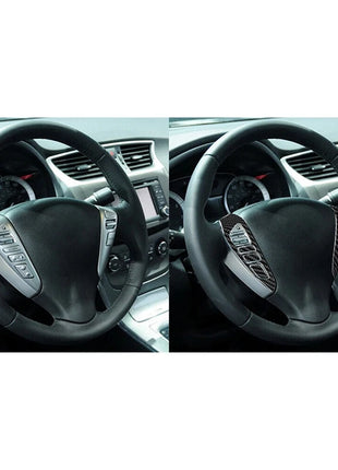 Carbon Fiber Steering Wheel Button Cover Trim For Nissan Sentra 2013-2019 Type A