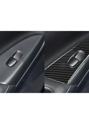 4X Carbon Fiber Door Window Lift Console Cover Trim For Nissan Sentra 2013-2019