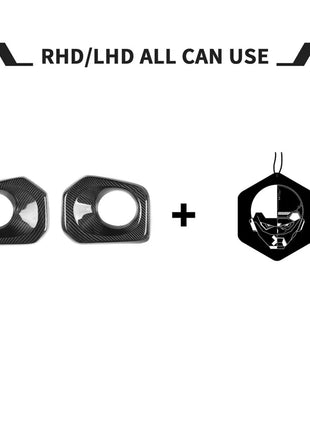 Real Dry Carbon Fiber Front Bumper Fog Light Lamp Cover For Toyota Tacoma 16-20
