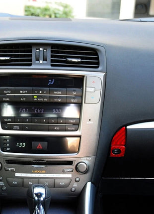 Red For Lexus IS250-350 2006-2012 Carbon Fiber Inner Glove Box Handle Cover Trim