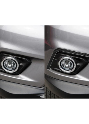 2X Carbon Fiber Front Fog Lamp Eyebrows Cover Trim For Nissan Rogue 2014-2016