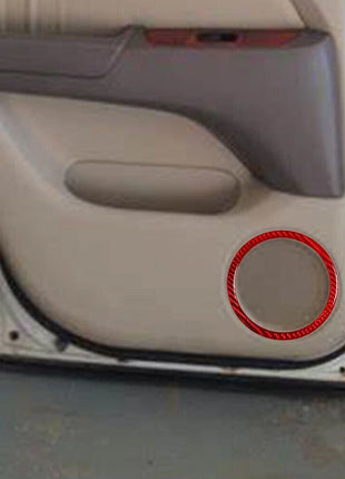 Red Carbon Fiber Interior Rear Door Speaker Cover Trim For Lexus RX300 1998-2003