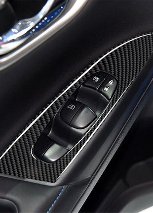4X Carbon Fiber Door Window Lift Console Cover Trim For Nissan Sentra 2013-2019