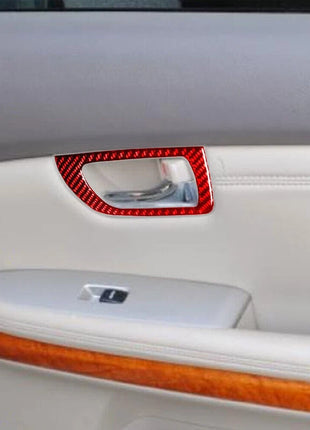 Red Carbon Fiber Rear Door Handle Trim For LEXUS RX330 2004-06 RX350 2006-2009