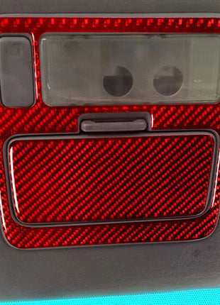 2x Red Carbon Fiber Interior Overhead Light Cover Trim For Lexus RX300 1998-2003