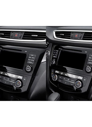 Carbon Fiber Navigation Lcd Side Strips Trim Cover For Nissan Rogue 2014-2016