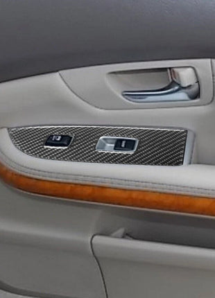 4Pcs Carbon Fiber Window Lift Control Cover Trim For LEXUS RX330 RX350 2004-2009