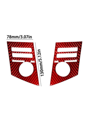 2x Red Carbon Fiber Interior Audio Control Side Cover Trim For Lexus RX330 RX350