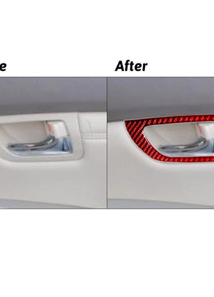 Red Carbon Fiber Rear Door Handle Trim For LEXUS RX330 2004-06 RX350 2006-2009