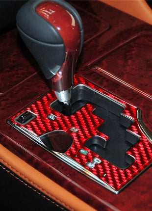 Red Carbon Fiber Gear Shift Panel Trim Cover For Lexus GS 300 350 2006-11 Type B
