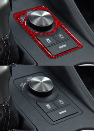 Red Carbon Fiber Knob Button Frame Cover Trim For Lexus RC300 350 200T 2015-2020