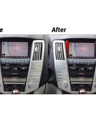 Red Carbon Fiber Navigation System Trim For LEXUS RX330 2004-2006 350 2006-2009