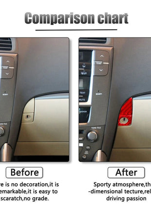 Red For Lexus IS250-350 2006-2012 Carbon Fiber Inner Glove Box Handle Cover Trim